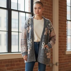 Tribal Floral Knit Cardigan (NWT)